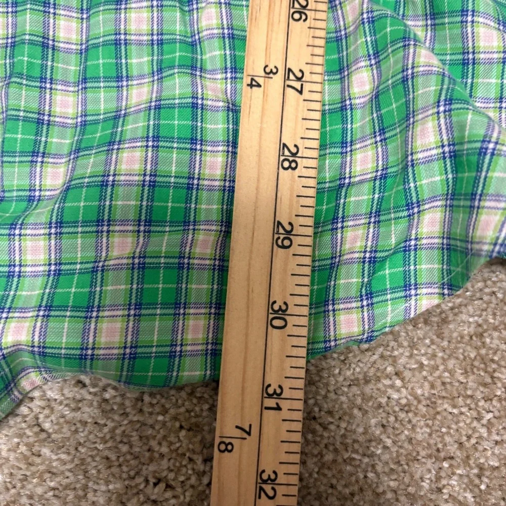 Ralph Lauren Mens Large Blake Button Down Shirt Green Plaid Long Sleeve Preppy